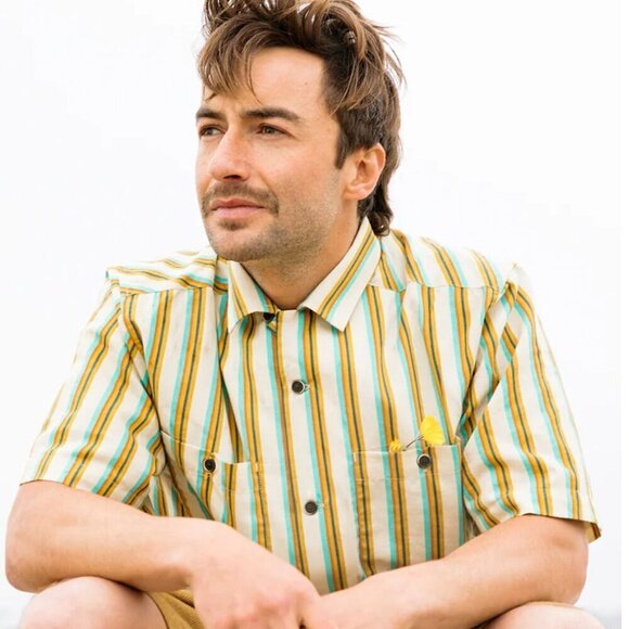 Kavu Denny Shirt Men's Small Unmellow Striped Organic Casual Summer Outdoors - Picture 1 of 9